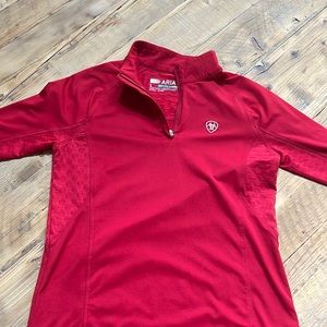 Red Ariat long sleeve sun shirt